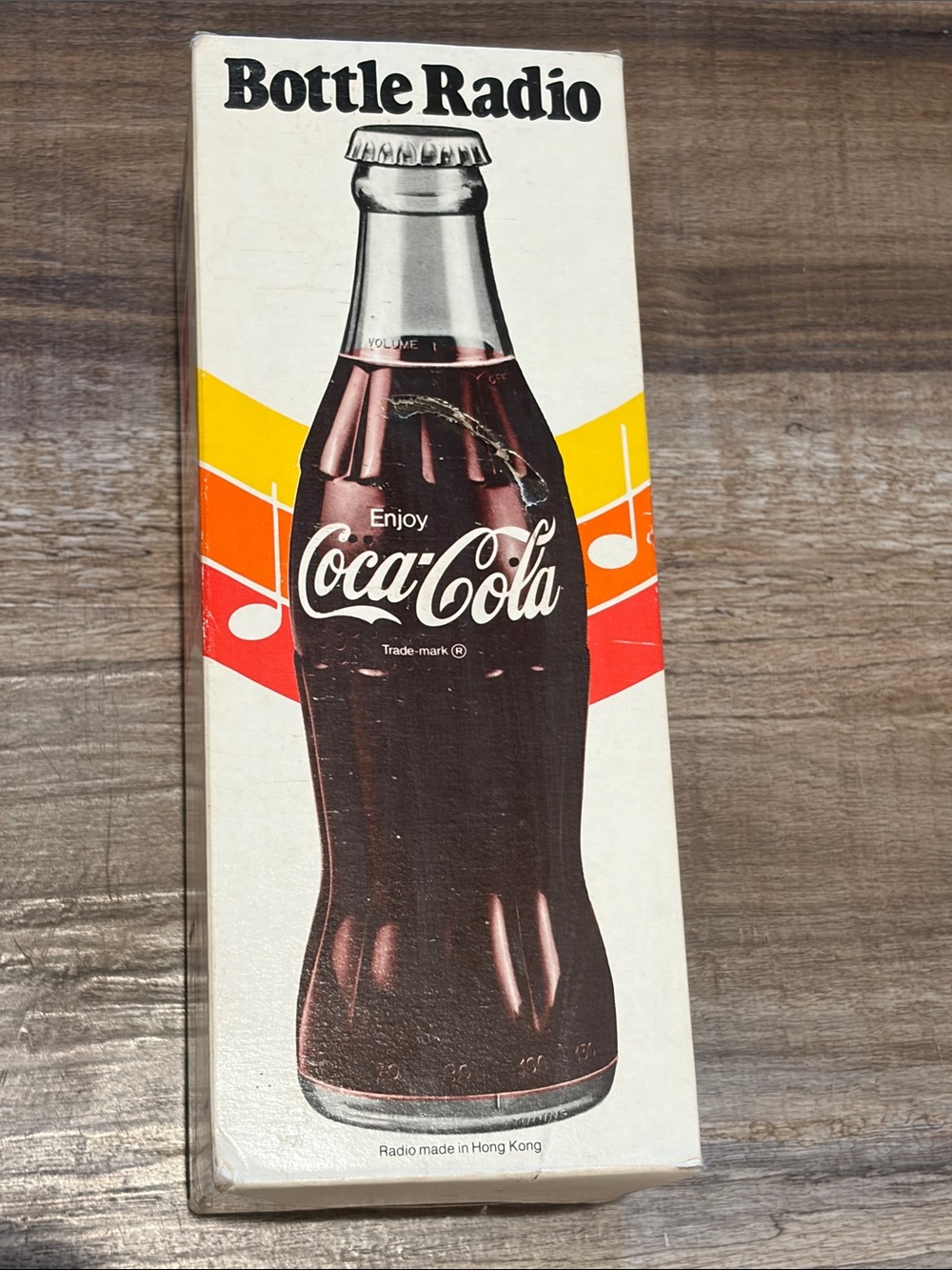 Coca Cola Bottle Radio Wall Art - Brown, Red, Yellow Graphic